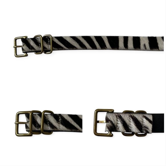J.CREW Calf Hair Belt in Zebra Stripe, Size L, Never Used - Picture 4 of 9